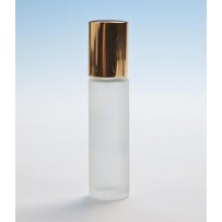 10ml Frosted Glass Roll-on Bottle with Gold Cap